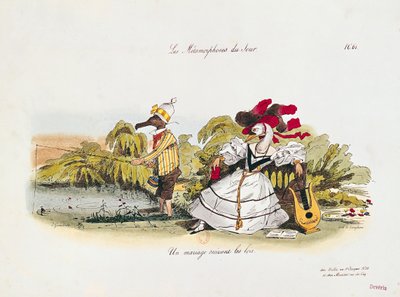Marriage by the Book, caricature from 
